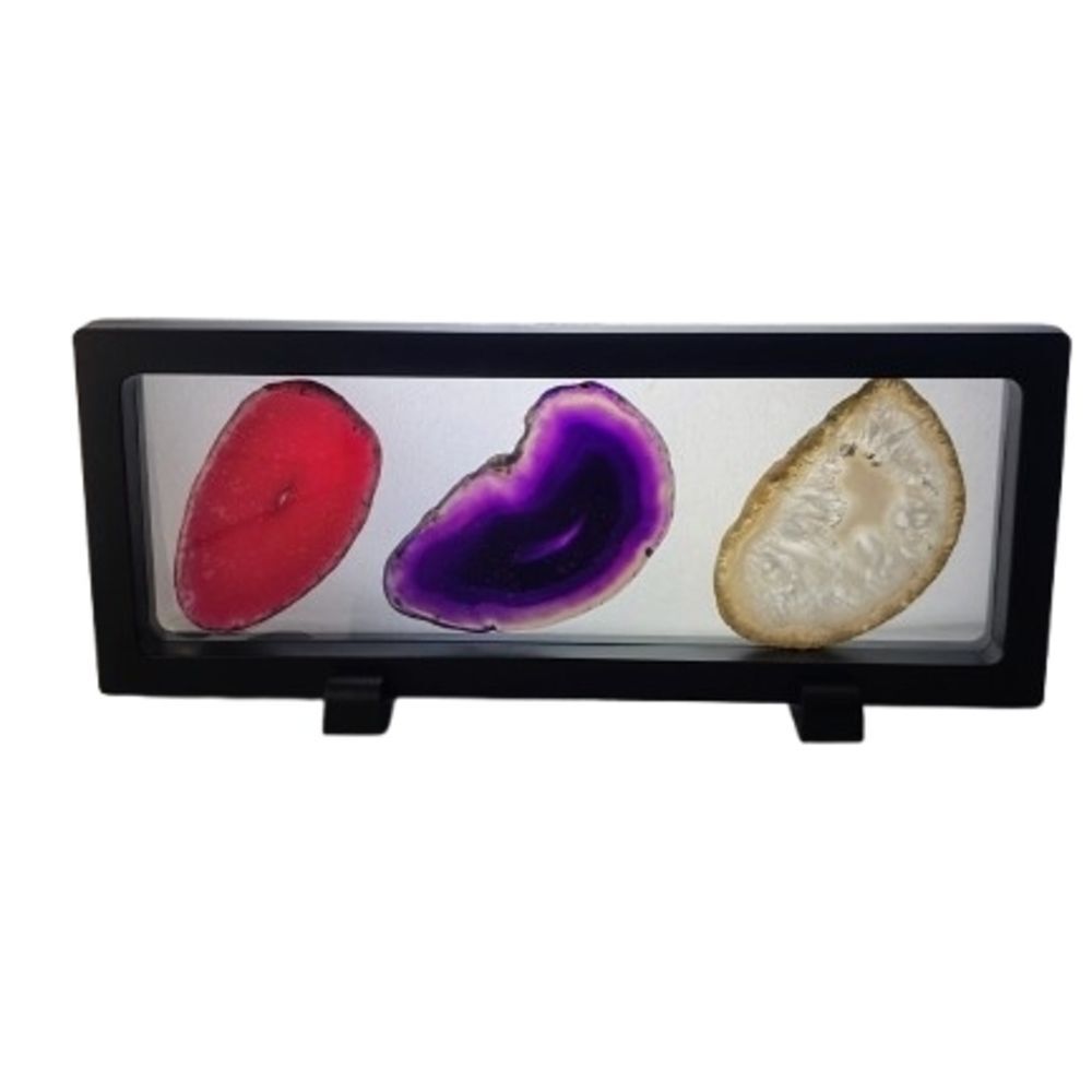 Elegant Agate Slice Display with Black Frame